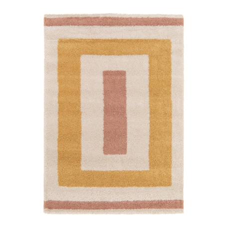 Tapis shaggy épais et confortable doodling Jaune naturel 1 - vertbaudet enfant 