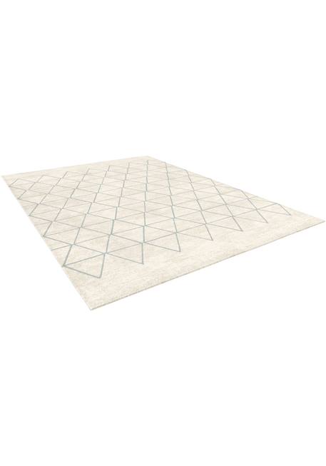 Tapis géométrique à poils ras effet velours isocele Beige sable 6 - vertbaudet enfant 