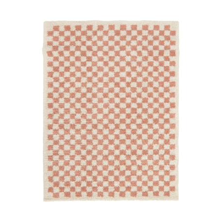 Tapis damier poils longs doux et volumineux checkers Beige sable+Bleu naturel+Gris minéral+Jaune naturel+Rose poudrée+Terracotta+Vert naturel 25 - vertbaudet enfant 