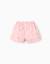 Jupe-short en coton avec motif floral et nœud Rose clair 2 - vertbaudet enfant 