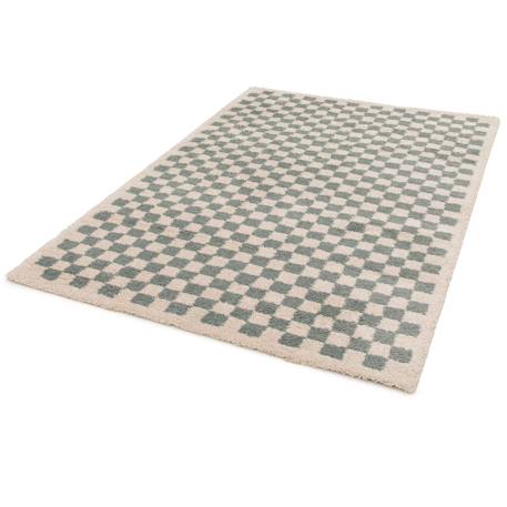Tapis damier poils longs doux et volumineux checkers Beige sable+Bleu naturel+Gris minéral+Jaune naturel+Rose poudrée+Terracotta+Vert naturel 42 - vertbaudet enfant 