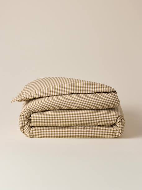 Housse de couette percale de coton 'vichy' Vichy curry+Vichy marine 2 - vertbaudet enfant 