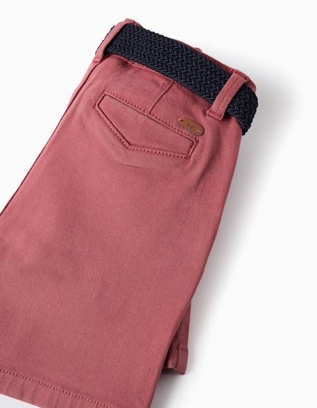 Short midi en sergé avec ceinture Bleu clair+Jaune+Marrón 12 - vertbaudet enfant 