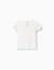 T-shirt côtelé à extrémités ondulées Beige clair+Rose 2 - vertbaudet enfant 