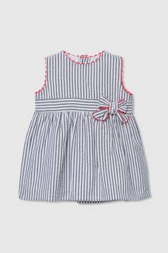 Bébé-Robe, jupe-Robe en popeline rayée