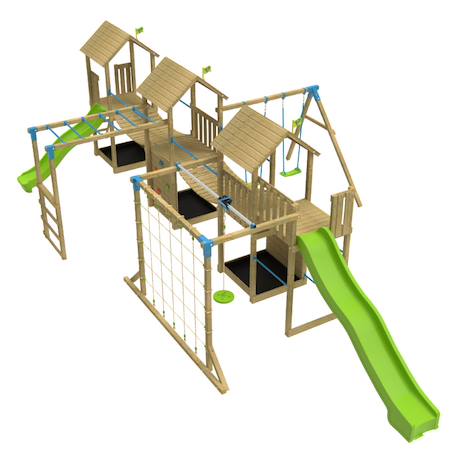Aire de jeux xxl kumquat bois fsc® Marron - bleu - vert 5 - vertbaudet enfant 