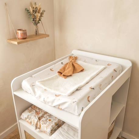 Set housse de matelas à langer + tapis de change gallina Écru – motif poules champêtre 2 - vertbaudet enfant 