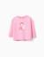 T-shirt à manches longues et imprimé en relief Blanc+Rose 4 - vertbaudet enfant 