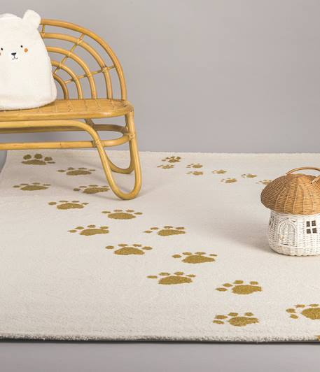 Tapis enfant doux et confortable empreintes d'ours Jaune naturel 4 - vertbaudet enfant 