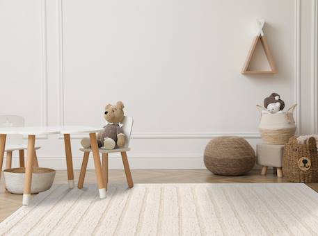 Tapis à relief en polyester recyclé eolya Beige sable+Blanc pur 8 - vertbaudet enfant 