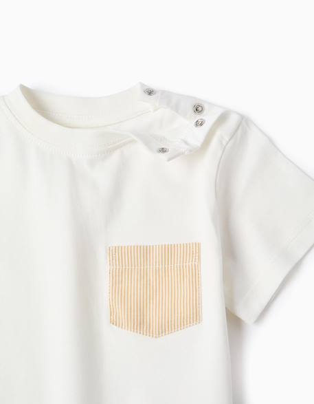 T-shirt en coton avec poche poitrine Blanc 3 - vertbaudet enfant 
