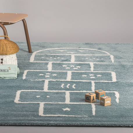 Tapis enfant doux et ludique marelle Bleu naturel 3 - vertbaudet enfant 