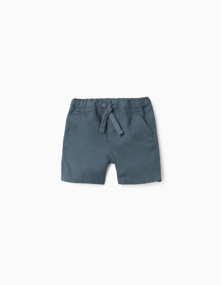 Bébé-Short-Short midi en lin et coton avec cordon de serrage