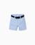 Short midi en sergé avec ceinture Bleu clair+Jaune+Marrón 1 - vertbaudet enfant 