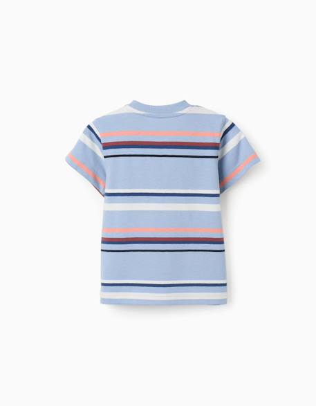 T-shirt rayé en coton Bleu clair 2 - vertbaudet enfant 