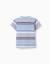 T-shirt rayé en coton Bleu clair 2 - vertbaudet enfant 