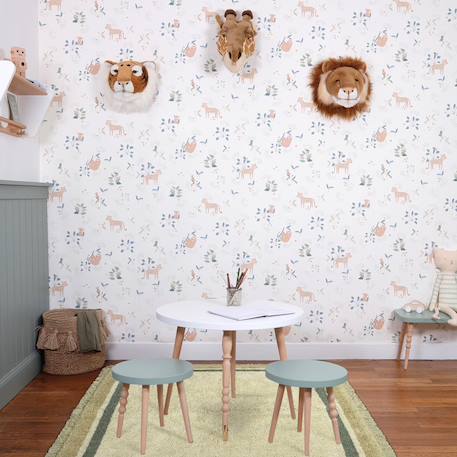 Tapis enfant en coton oscar Beige sable+Bleu naturel+Gris minéral 2 - vertbaudet enfant 
