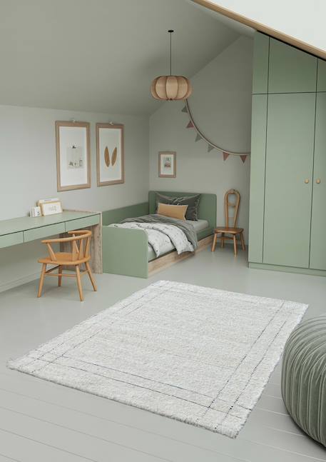 Tapis en coton recyclé tissé à la main vasco Beige sable 2 - vertbaudet enfant 