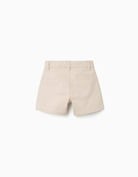 Short chino midi en sergé avec poches Beige clair+Bleu foncé 2 - vertbaudet enfant 