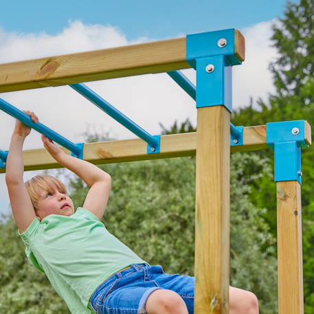 Barre pont de singe pour aire de jeux skywood bois fsc® Marron - bleu - vert 6 - vertbaudet enfant 