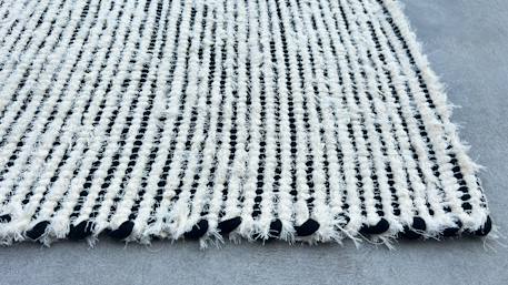 Tapis en coton recyclé tissé à la main bartolo Gris minéral 4 - vertbaudet enfant 