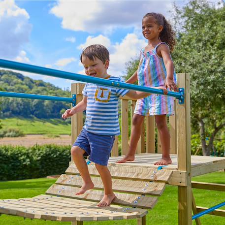 Aire de jeux xxl kumquat bois fsc® Marron - bleu - vert 4 - vertbaudet enfant 