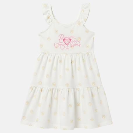 Robe  fille  à bretelles volantées Blanc+Bleu+Rosatre 3 - vertbaudet enfant 