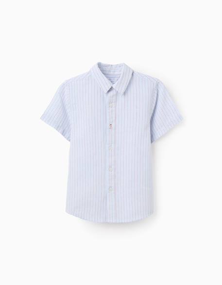 Garçon-Chemise en coton à manches courtes et rayures
