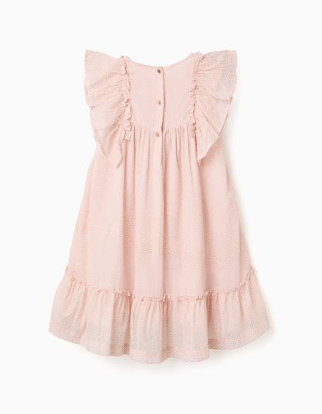 Robe en crêpe à volants et lurex Rose clair 2 - vertbaudet enfant 