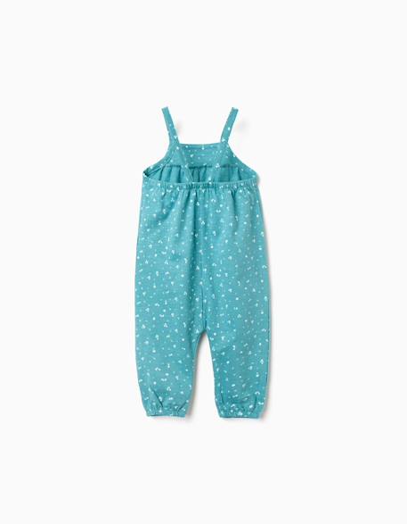Combinaison en coton à motif floral Bleu 2 - vertbaudet enfant 
