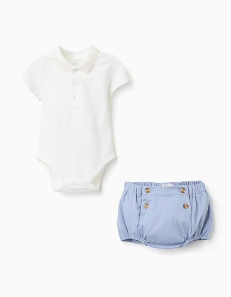 Bébé-Body-polo + short en sergé