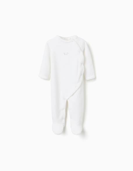 Bébé-Salopette, combinaison-Grenouillère en polaire corail avec broderie