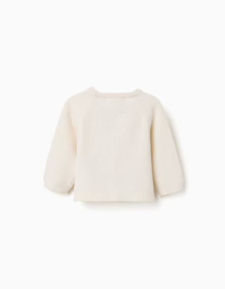 Cardigan en maille de coton à point de lien b&s Beige clair 2 - vertbaudet enfant 