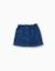 Jupe en jean avec taille paperbag et poches Bleu 2 - vertbaudet enfant 