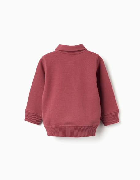 Sweat en coton avec col polo Marrón 2 - vertbaudet enfant 