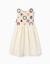 Robe bi-matière avec fleurs au crochet Blanc 1 - vertbaudet enfant 