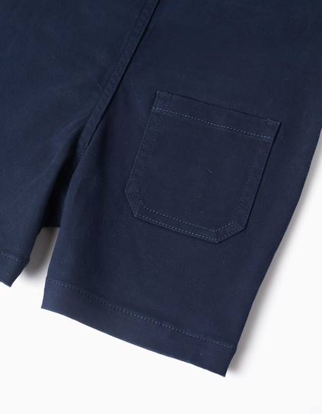 Salopette courte en sergé avec poches Bleu foncé 4 - vertbaudet enfant 