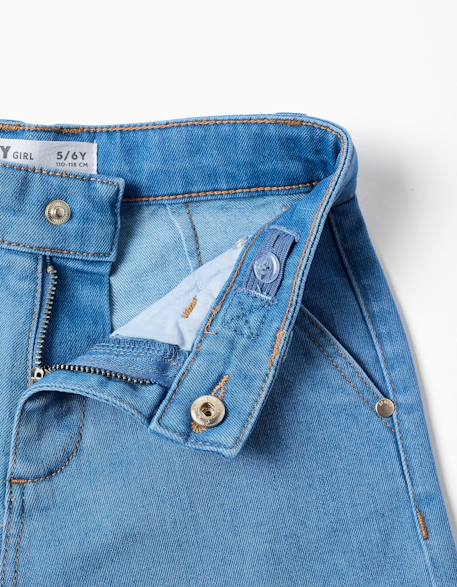 Pantalon en jean à jambes larges Bleu+Bleu clair 7 - vertbaudet enfant 