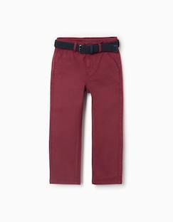 -Pantalon chino slim en sergé avec ceinture
