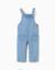 Salopette en jean à jambe large et poches Bleu clair 1 - vertbaudet enfant 