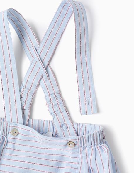 Ensemble body + short à rayures en coton Rouge foncé 4 - vertbaudet enfant 