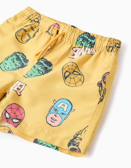 Short de bain avec motif marvel et cordon de serrage Jaune foncé 3 - vertbaudet enfant 