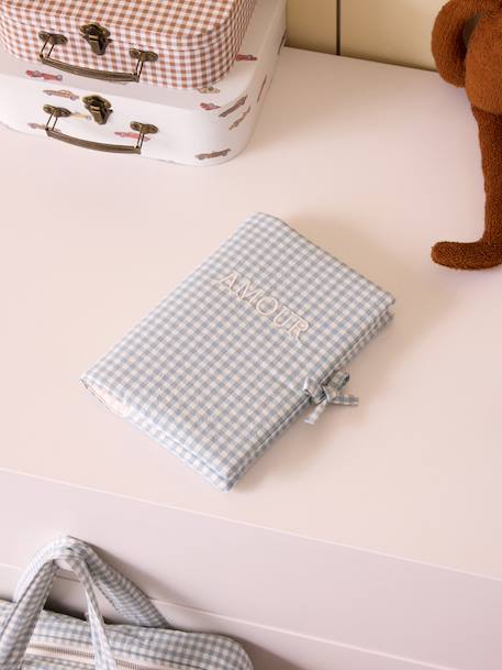 Housse pour carnet de santé en gaze vichy Vichy caramel+Vichy vert 6 - vertbaudet enfant 