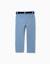Pantalon chino slim en sergé avec ceinture Blanc+Bleu+Rouge foncé 6 - vertbaudet enfant 