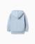 Sweat en coton à capuche et imprimé art thinker Bleu clair 2 - vertbaudet enfant 