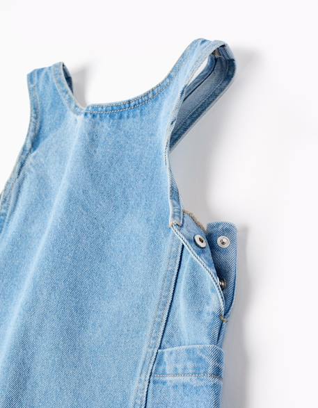Robe salopette en jean avec poches Bleu clair 3 - vertbaudet enfant 