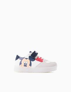 Chaussures-Baskets bi-matière lumineuses avec mickey