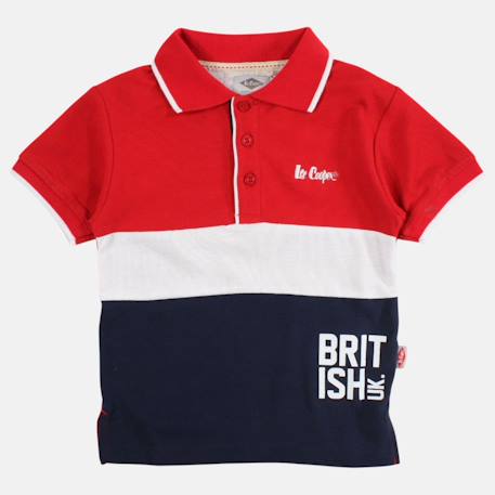 Polo manches courtes garçon imprimé Bleu+Marine+Noir+Rouge 21 - vertbaudet enfant 