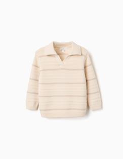 -Pull en maille de coton à col polo