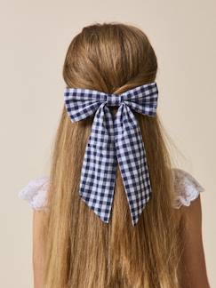 Barrette  grand noeud vichy  - vertbaudet enfant